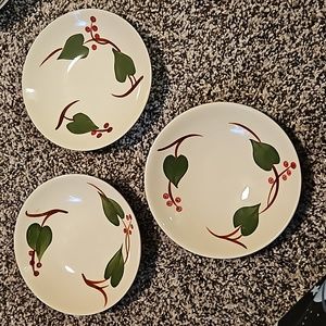Stanhome Ivy by blue Ridge Southern Pottery. Set of 3 fruit/dessert bowls